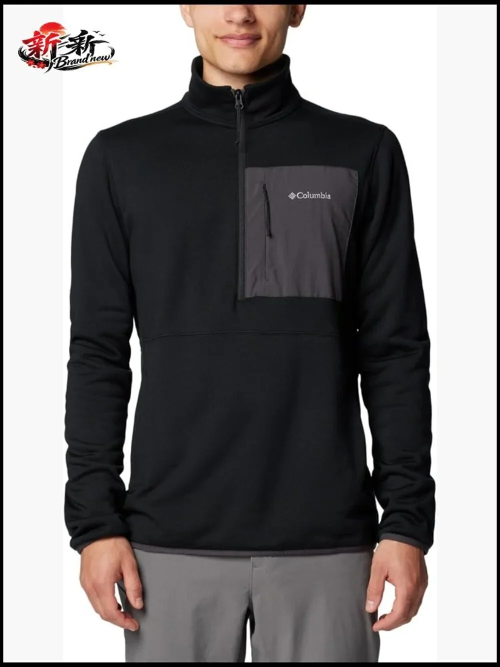 Men's Hiking Half-Zip Fleece Pullover Sweat-Wicking Long Sleeve